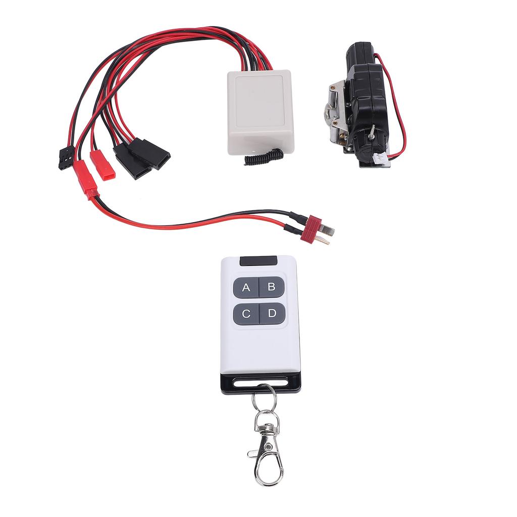 RC Car Winch Simulated 1 10 Scale RC Model Crawler Car Metal Winch with Connecting Line and Remote Controller for Axial