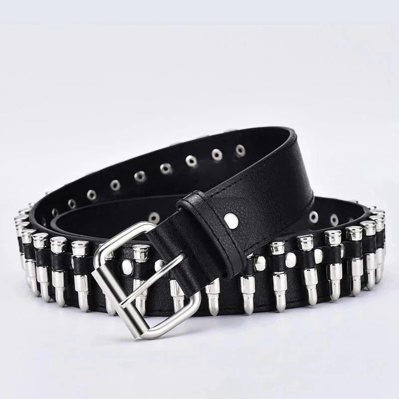 Women's Punk Decorative Bullet Inlaid Belt