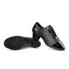 TWBEB Neuer Moderner Herren Standard Tango Latein Tanzschuh Mann Geteilte Innensohle Weich Schwarz Weiß Quadratisch Tanzen Kinder Jungen Schuhe
