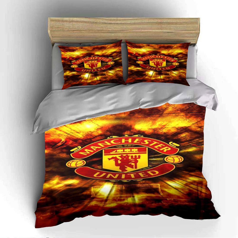Σετ Κλινοσκεπασμάτων Manchester United Κλινοσκεπάσματα Σετ Καλύμματος Παπλώματος Κάλυμμα Παπλώματος Μαξιλαροθήκες Διακόσμηση Σπιτιού (1 * Κάλυμμα Παπλώματος 2 * Μαξιλαροθήκες, χωρίς εσωτερικό παπλώματος)