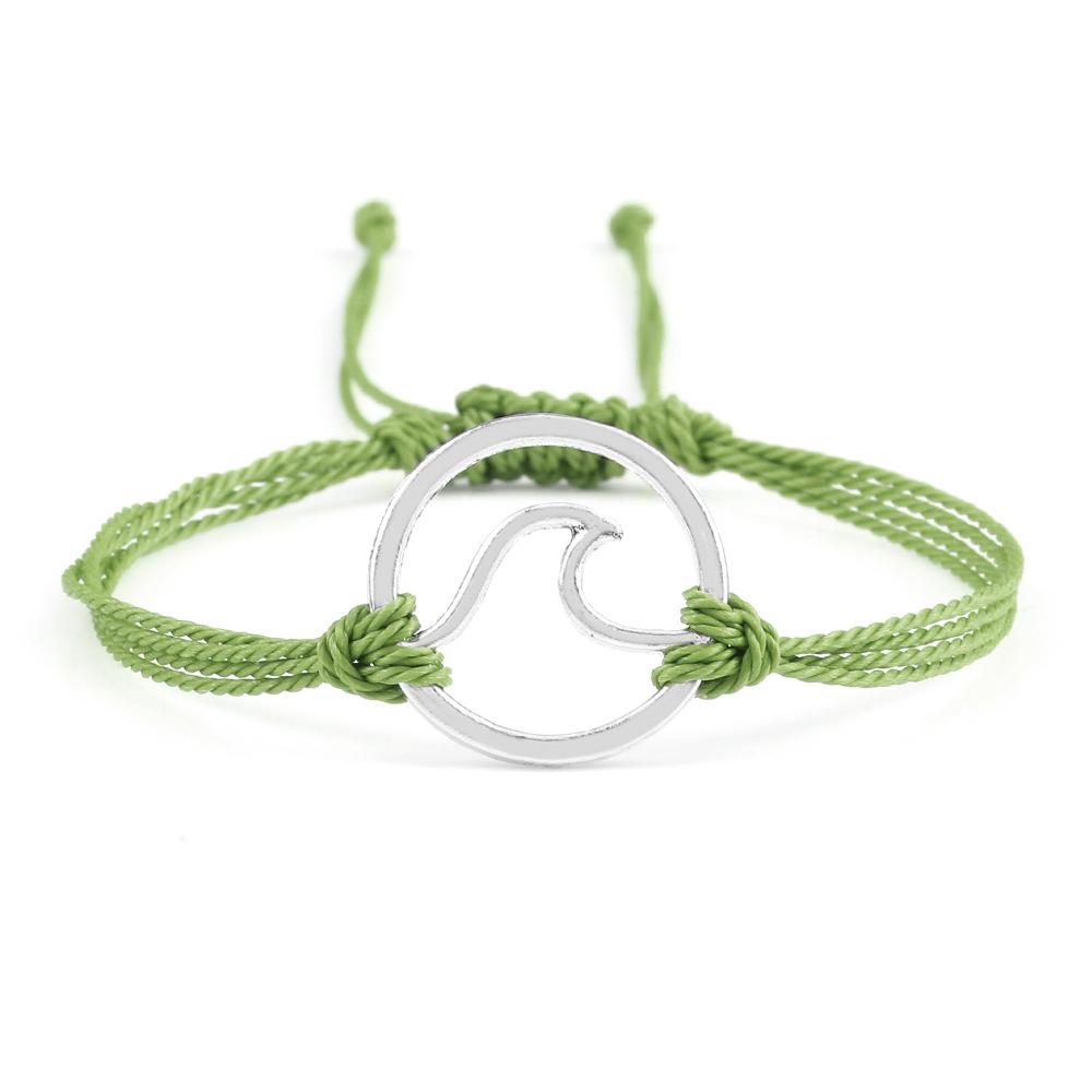 Bohemian Wax Rope Braied Bracelet for Women Men Charm Waves Adjustable Bangles Lucky String Bracelets Friends Gift Wrist Jewelry