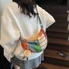 Contrast color painted dumpling bag new texture casual personalized cloth bag fashion shoulder messenger bag
