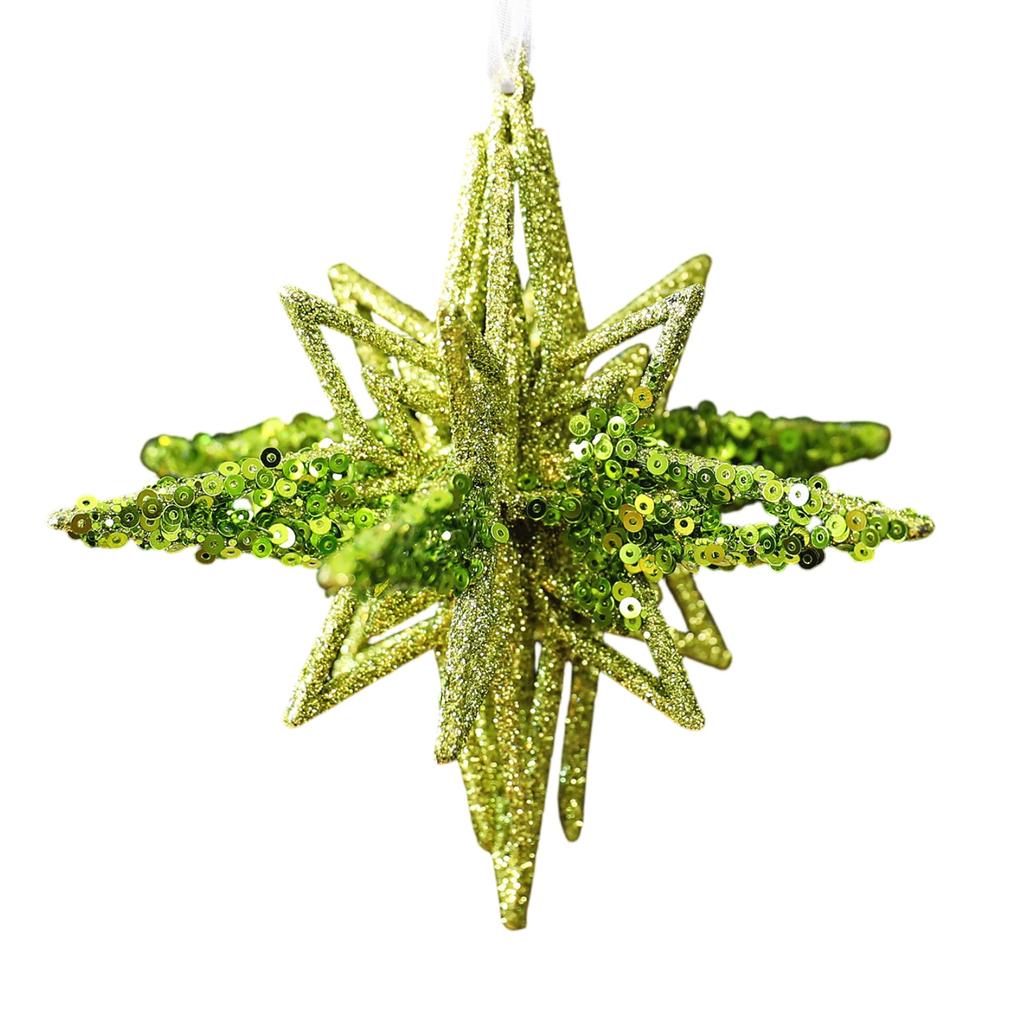 Fruit Green Sequined Christmas Decoration Snowflake Pendant