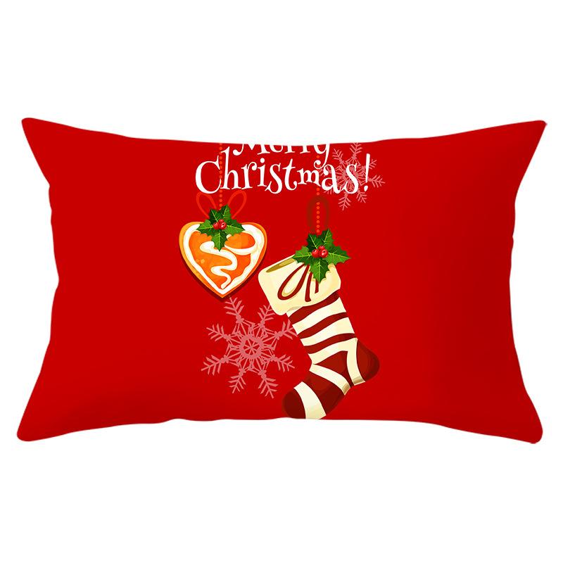 Christmas Simple Print Series Peach Skin Waist Pillowcase Home Sofa Pillowcase Office Pillowcase