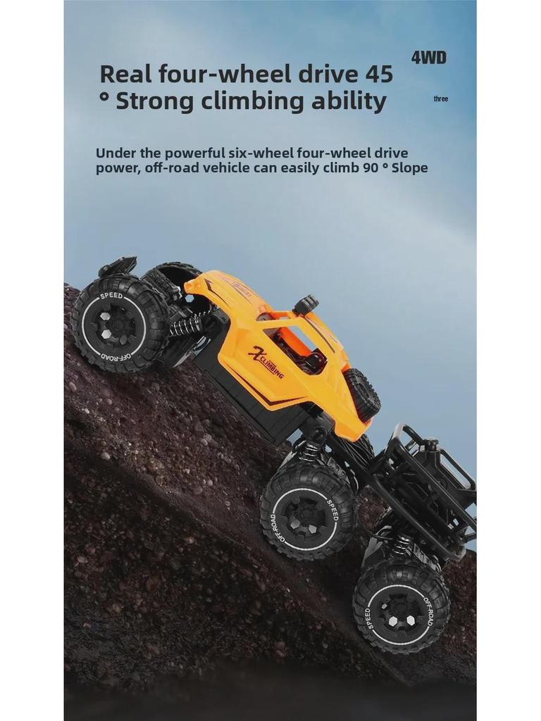 Large Alloy 6-Wheel Remote Control Off-Road Car - High-Speed Climbing Vehicle for Kids