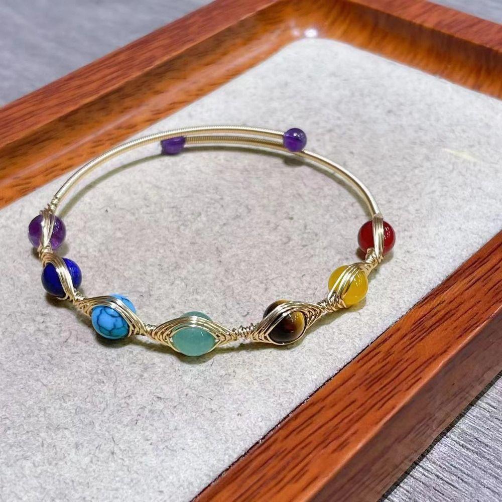 14k Gold Plated Adjustable Bracelet Gold Color Crystal Bracelet Open Cuff Bangle Minimalist Style