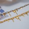 Elegant Stainless Steel Layering Heart Charm Adjustable Wrist Chain Bracelet For Everyday Wear Casual Formal Outfit