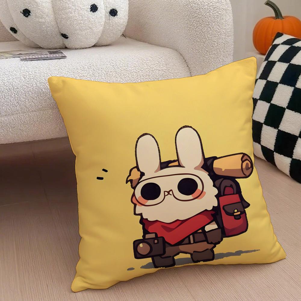 Cute Rabbit Dresses In Different Cushion Cover Throw Pillow Cover Hidden Button Durable Polyester Chair Cushion