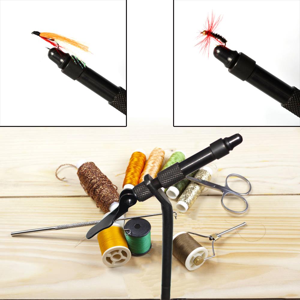 MNFT 1Pcs Rotary C-Clamp Fly Tying Vise DIY Matte Black Iron Tying Vise Flies Fly Hook Tool for Beginner Travellers