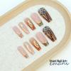 Gold-Plated French Leopard Print Almond Wearable Nails - 24-Piece Set of European & American False Nail Tips