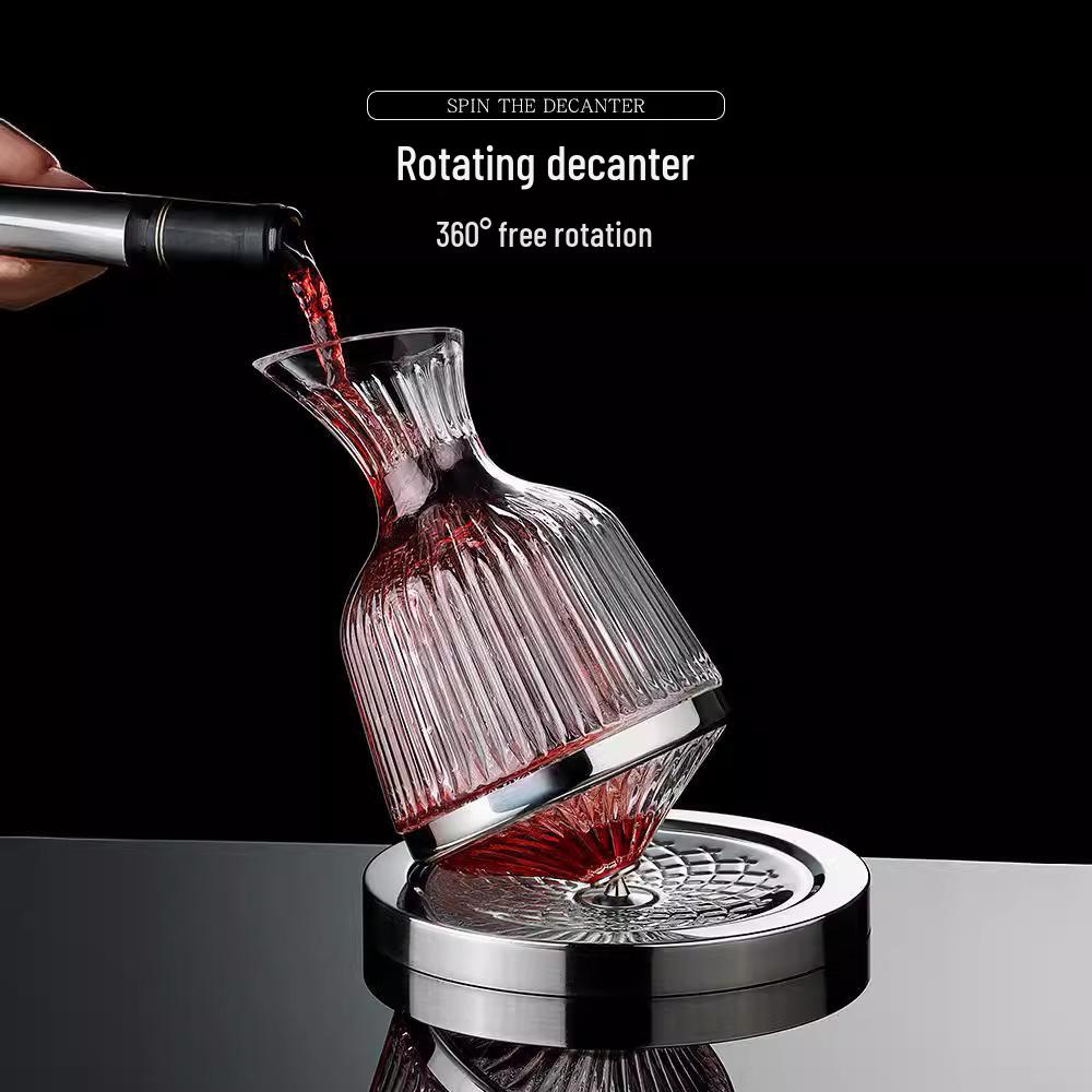 Crystal Red Wine Decanter: Elegant Rotating Glass with Luxury Design for Home Use