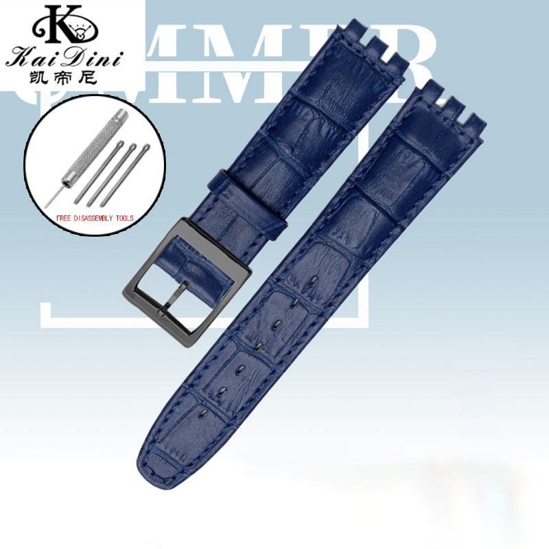 Cinturino per Orologio in Pelle di Mucca da 17 mm 19 mm per SWATCH Braccialetto Originale in Pelle di Mucca Uomo Donna Impermeabile Sportivo Cinturino di Ricambio