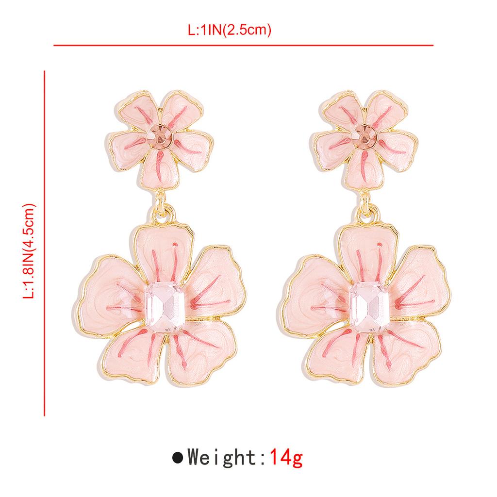 Simplistic and Cute Flower Oil Drop Earrings - Light and Comfortable Accessories