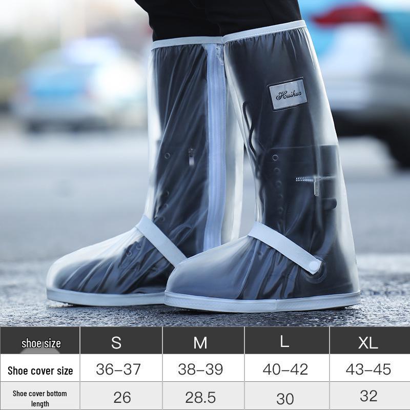 

Unisex Waterproof High-Top Rain Boots - Thickened, Wear-Resistant, 360° Coverage, Anti-Storm Shoe Covers L