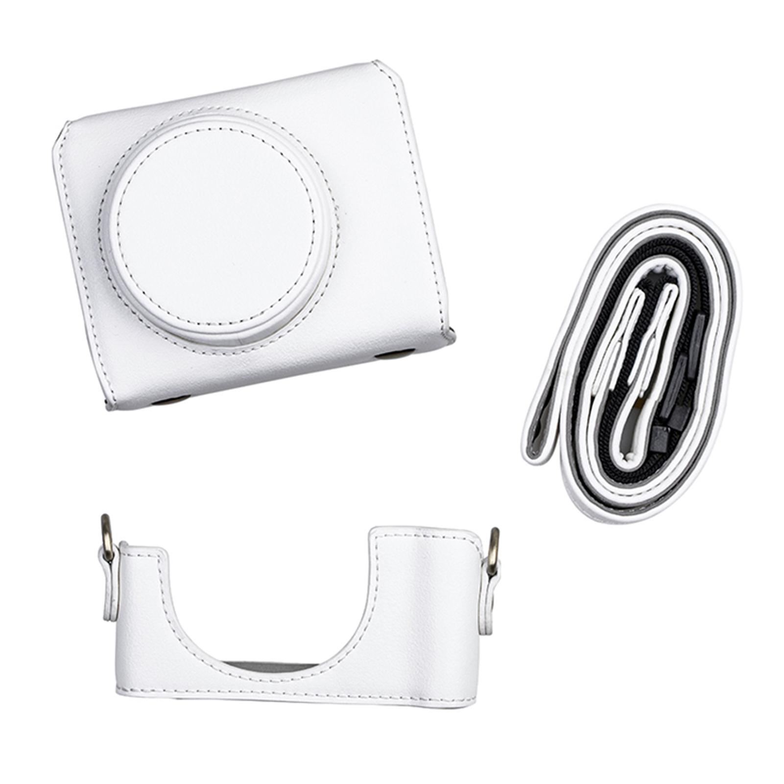 

Digital Camera Protective Case PU Leather Camera Storage Bag with Removable Shoulder Strap Compatible with ZV1 белый