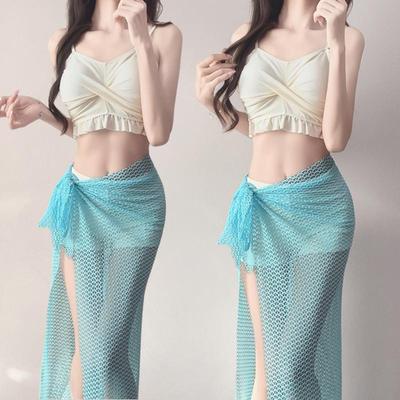 Women's Sexy Three-Piece Bikini Set for Bali Island Beach and Hot Spring