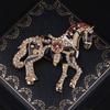 Enamel Strong Horse Brooches Luxury Metal Badge Pin Casual Zodiac Animal Lapel Pins  for Women