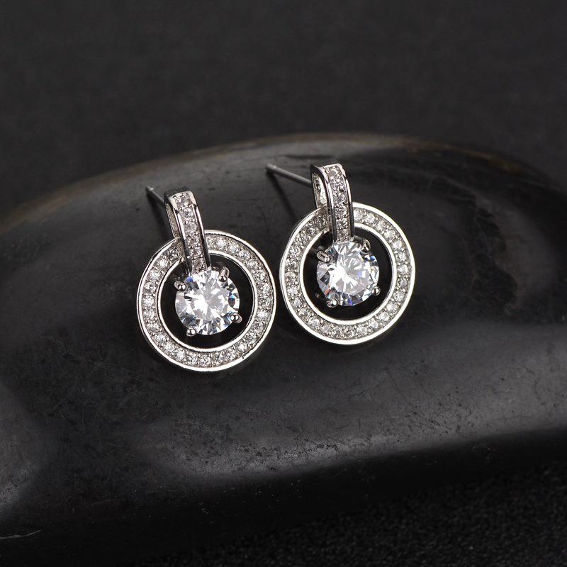 AAA Zircon Inlaid Classic Versatile Stud Earrings - European & American Style