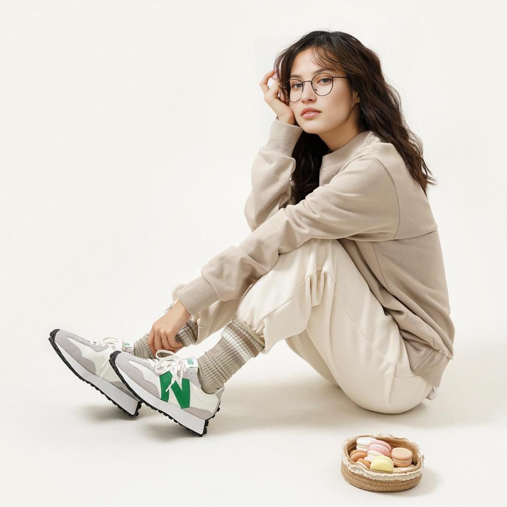 New Balance 327 Hvit Grønn Dame