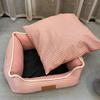 Square Doghouse New Product Detachable and Washable Cat Nest Pet Nest Cushion Summer Breathable Cotton Linen Pet Cushion