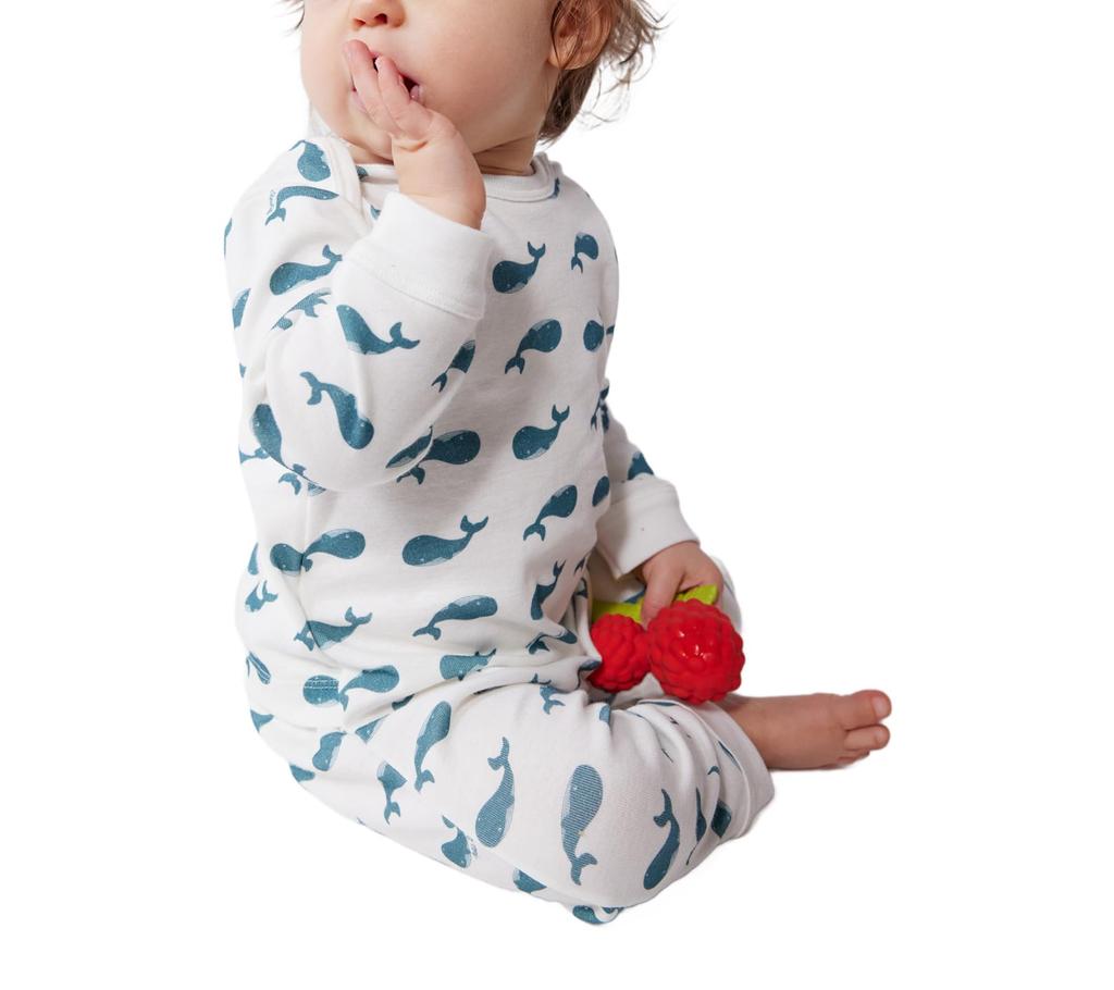 Snapless Romper A0CKM 12 months 74cm [Petit Bateau] Off-white/Green