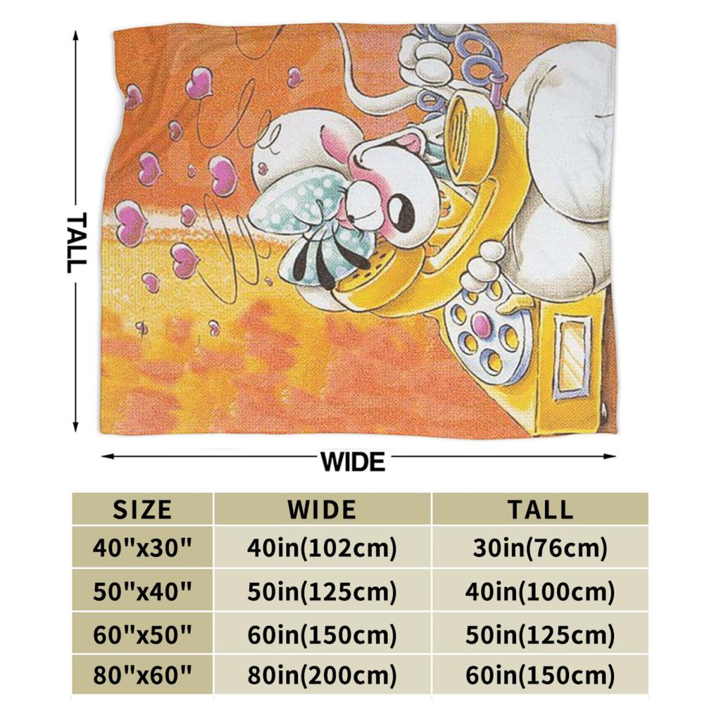 Diddl Cartoon Plush Blanket Boy Girl  Flannel Throw Blanket For Couch Chair Soft Warm Custom Quality Bedspread Gift Idea
