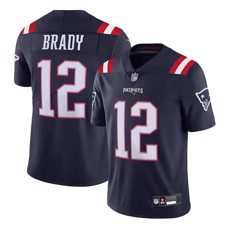 Mens New England Patriots 12 Brady Football Jersey - Multiple Colors Sizes
