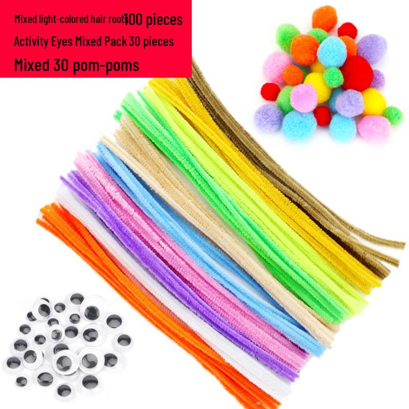 Colorful DIY Chenille Pipe Cleaner Bouquet - Plush, Handmade Spring Craft Pack In Macaron Shades for Children