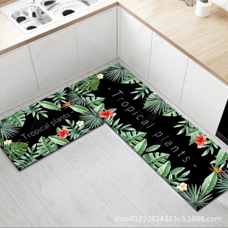 

Anti-Slip Oil-Proof Waterproof Kitchen Floor Mats: Machine Washable, Absorbent, Oil & Dirt Resistant Door Carpets 40x60 + 40x120 cm