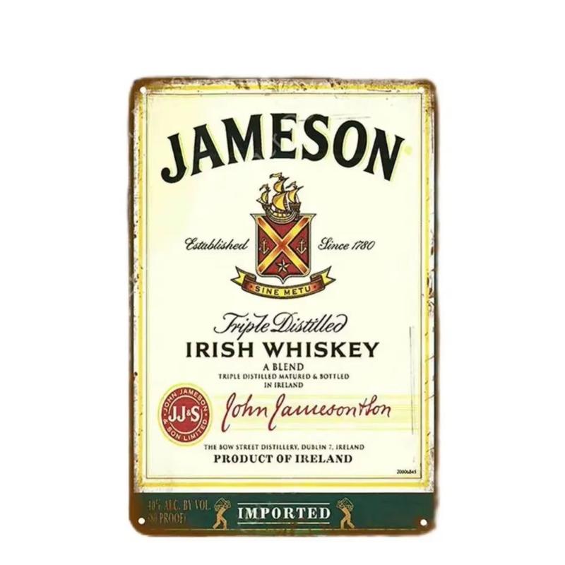 Vintage Beer Metal Sign, New Year Pub Decor Plaque