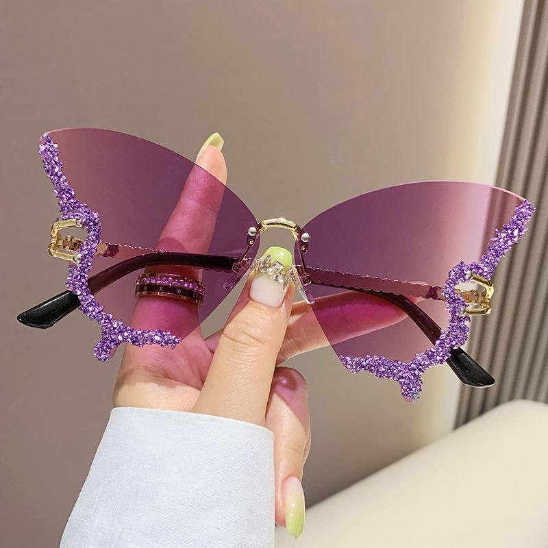 Rhinestone Butterfly Unique Sunglasses Womens Fashion Shades Personality