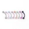 8-Color Spherical Eyebrow Jewelry - Stainless Steel Piercing Ring