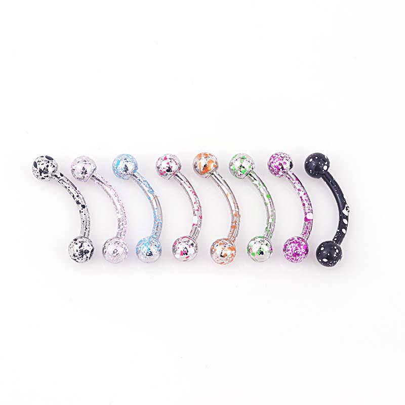 8-Farben Kugel Augenbrauen Schmuck - Edelstahl Piercing Ring