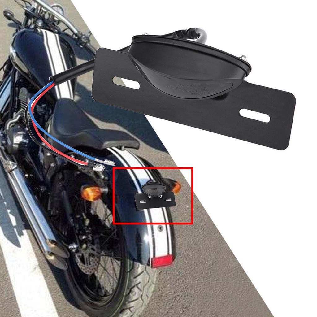 Motorcycle LED Rear Brake Tail Light Stop License Plate Lights for Smoke