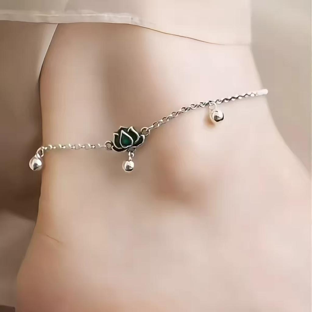 New 925 Sterling Silver Anklet Personality Charm Geometric Shape Woman Anklet Birthday Party Gift Exquisite Jewelry Accessories
