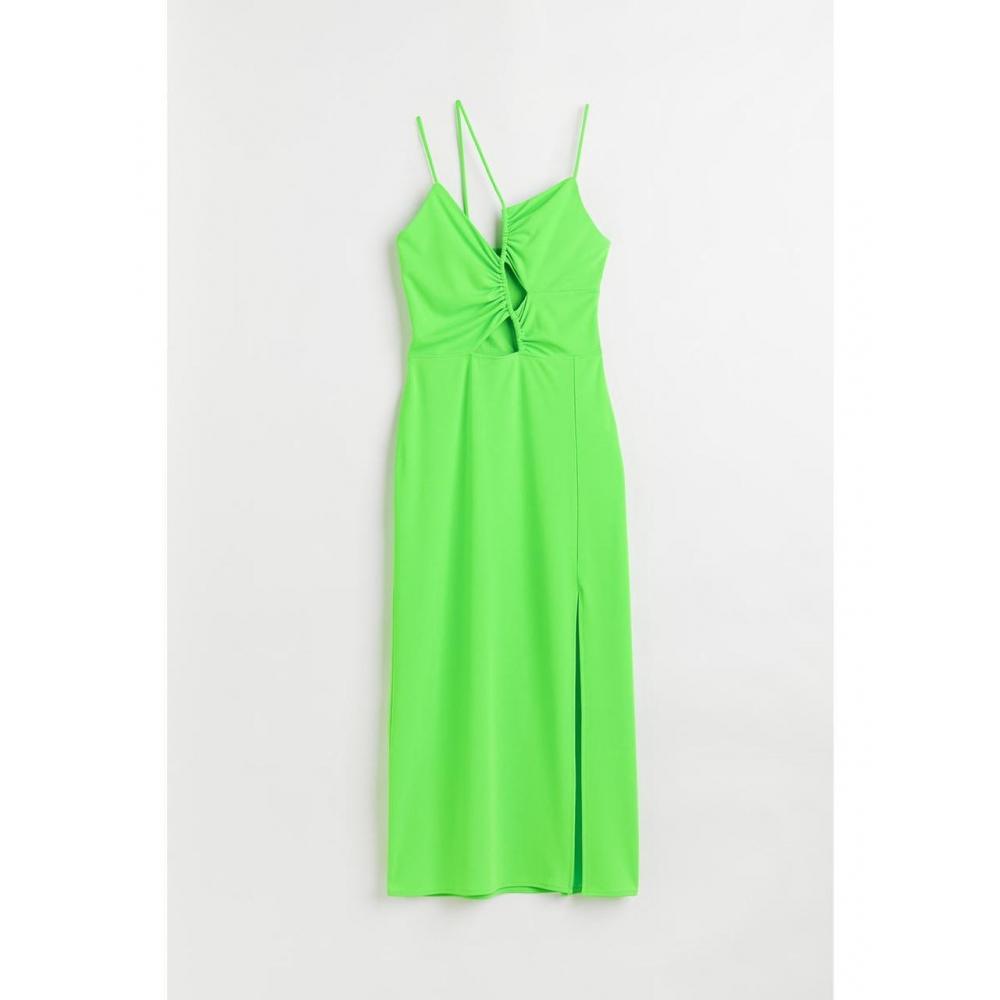 Buy H M Asymmetric Cutout Detail Dress Lime Green 1077222001