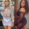 Red Sexy Dress Fishnet Babydolls Dress Ladies Costume Mesh Women Lingerie Erotic Clothes Internet Night Clubwear Nightdress