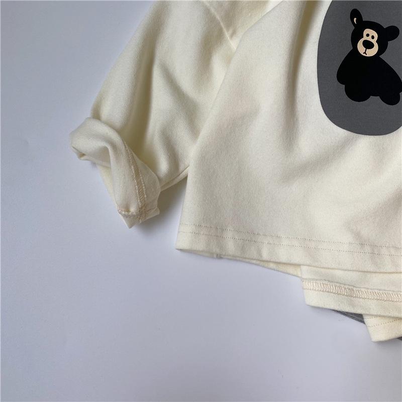 GL-kids Korean Style Autumn Cartoon T-shirt: Loose, Thickened, Easy-Match Long Sleeve for Boys and Girls