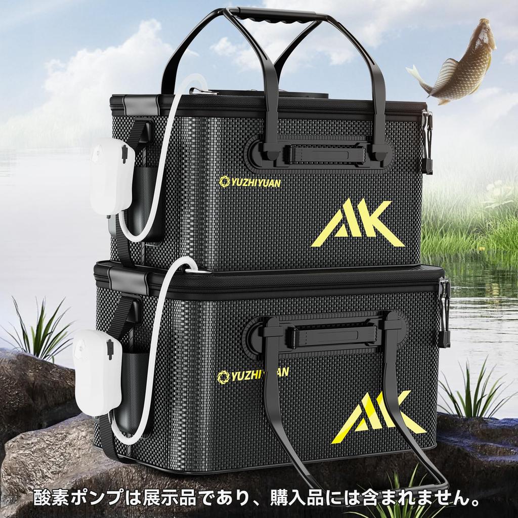 Foldable Fishing Bucket, 40cm Large Capacity Live Fish Bucket with Breathable Skylight, Comfortable Handle, and Thick EVA Case for Outdoor Fishing