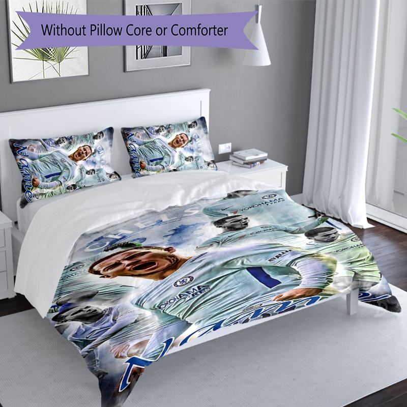 3pcs Custom Name Chelsea F.C Set,Includes 1 Duvet Cover and 2 Pillowcases,All-season Bedroom Decor