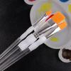 3PCS/Set Organic Transparent Rod Paint Brush Flat Nylon Hair Brushes