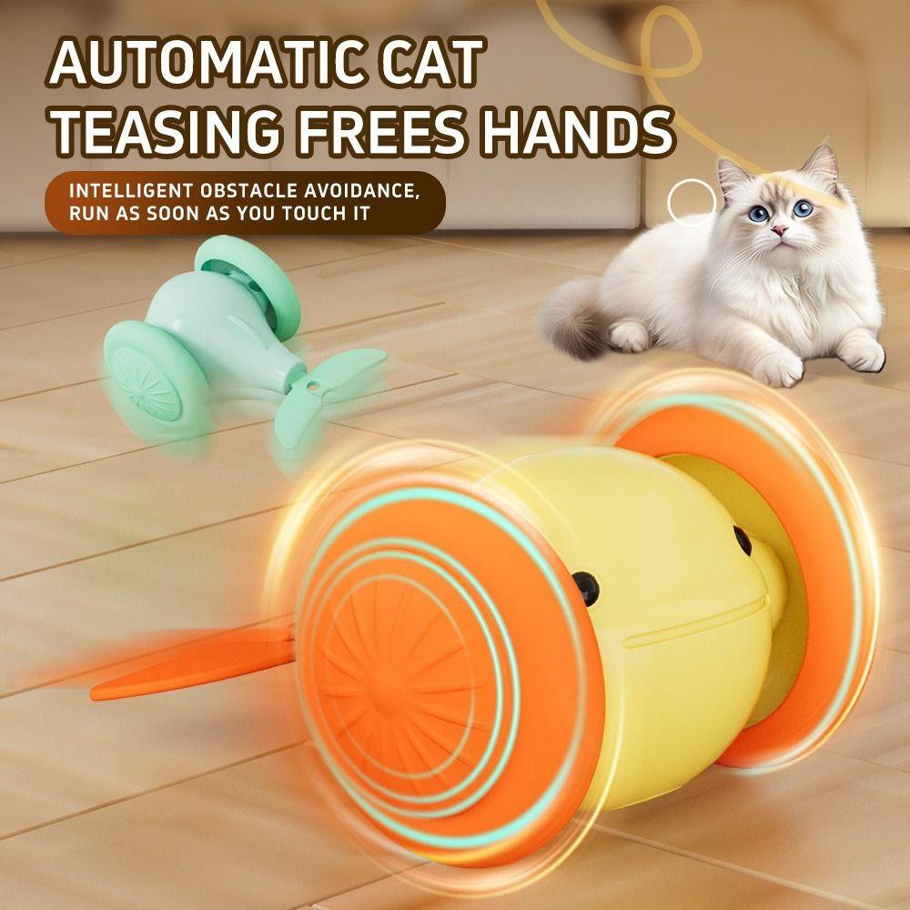 USB Charging Cat Interactive Whale Toy Running Car Plastic Automatic Rolling Ball Interactive Electric Whale Car Toy