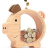Solid Wood Storage Tank - Creative Little Pig Savings Jar - Coin Tabletop Ornament - Festival Gift - Family Decoration Item