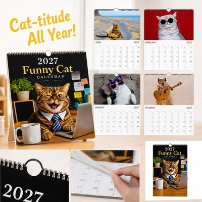1117 Lustiger Katzen-Wandkalender 11 Monate Hängender Planer Urkomischer Monatskalender Heim-Büro Wanddekoration Geschenk für Katzenliebhaber