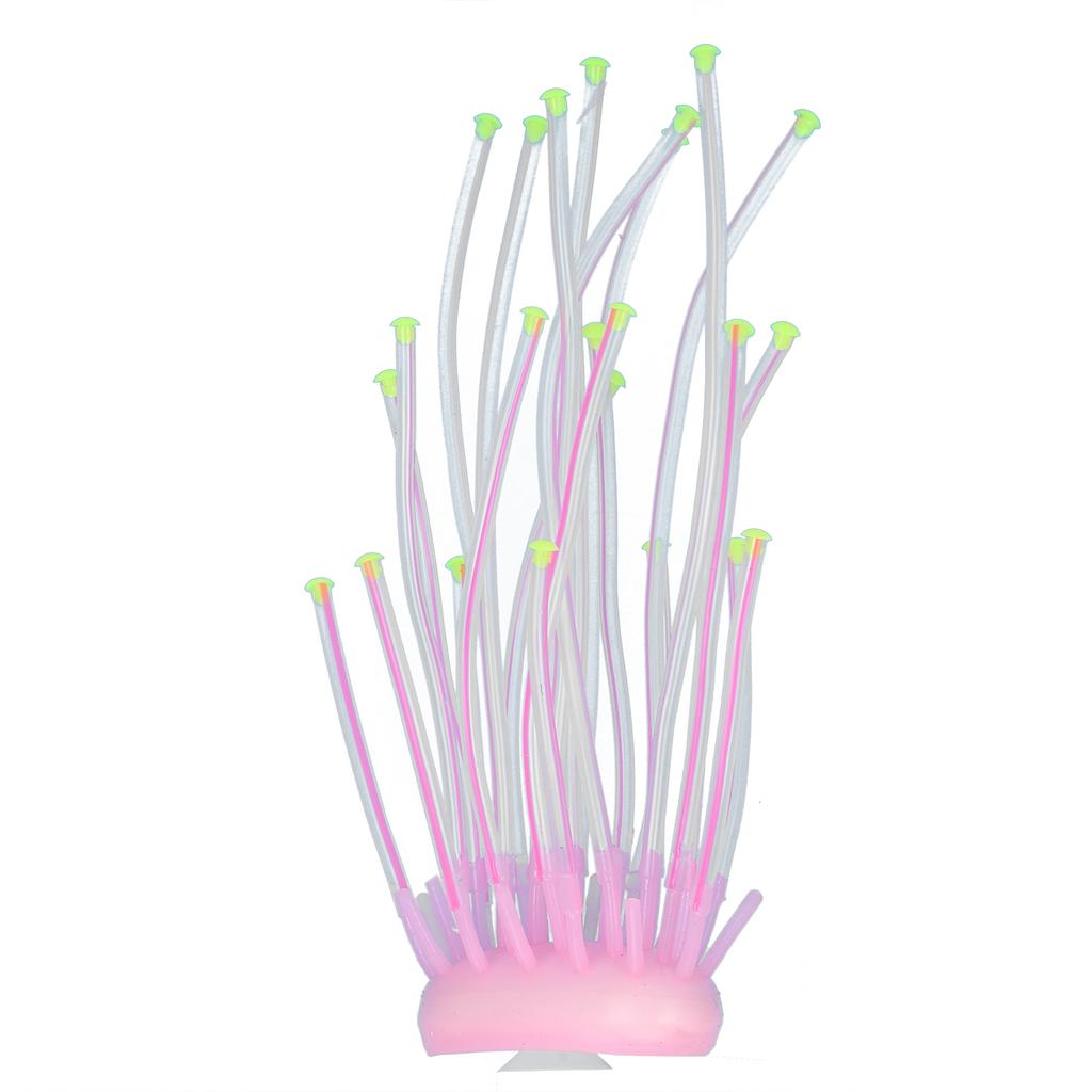 Artificial Coral Silicone Fluorescent Simulation Aquarium Fish Tank 2?Color Tube DecorationPink