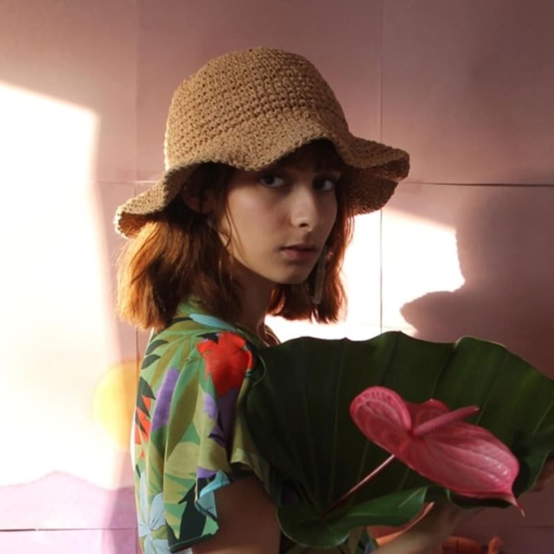 

poesiedame Straw Bucket Hat_Beige FREE