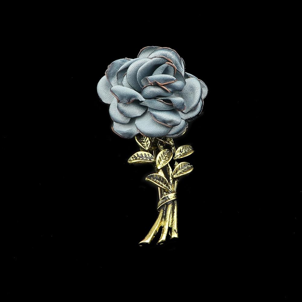 Men's Advanced Retro Breastpin Pin Golden Jewelry Rose Flower Banquet Brooch Stick Corsage Collar Pins Shirt Accessory Gift
