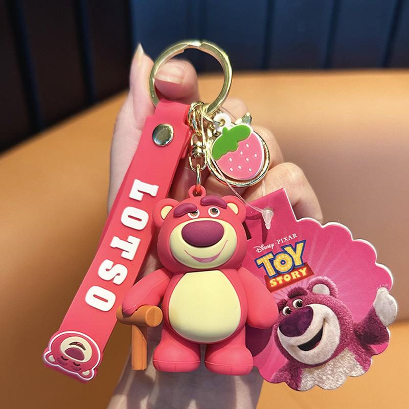 

Strawberry Bear Keychain Pendant Cute Cartoon Bag Pendant Cartoon Car Key Pendant