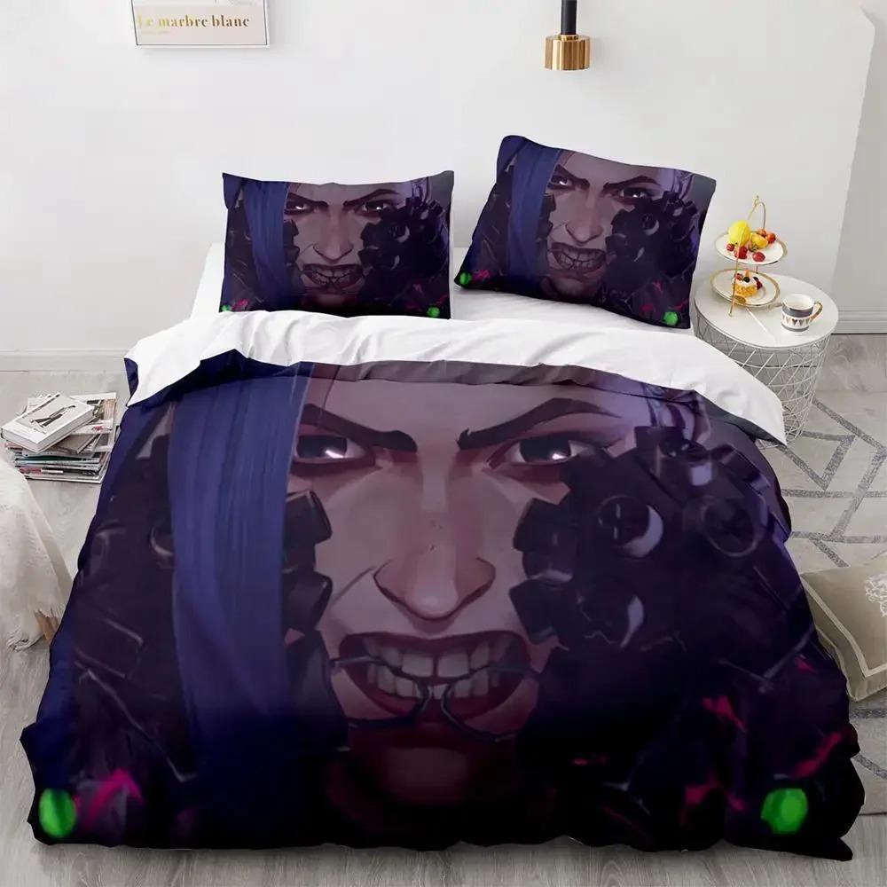 Anime Good Game Jinx Bedding Set Single Twin Full Queen King Size Bed Set Adult Kid Bedroom Duvet Cover Sets Ropa De Cama Kawaii
