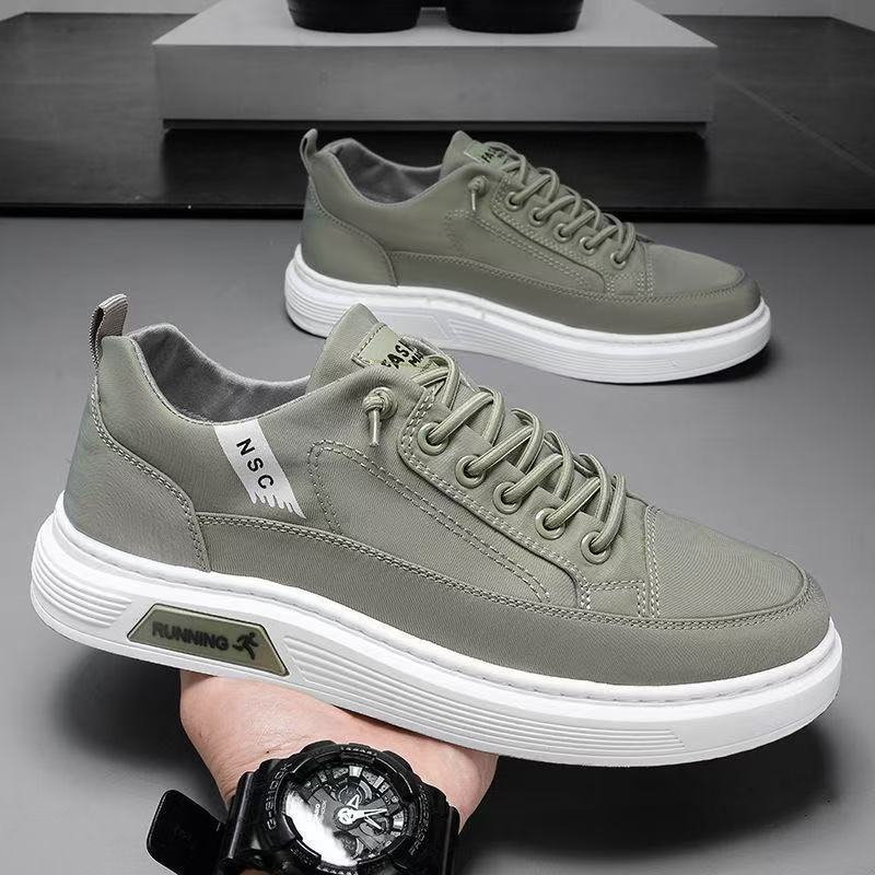 

New breathable men s shoes flat baseplate shoes trendy versatile one pedal foot cover casual cloth shoes men 44 зелёный